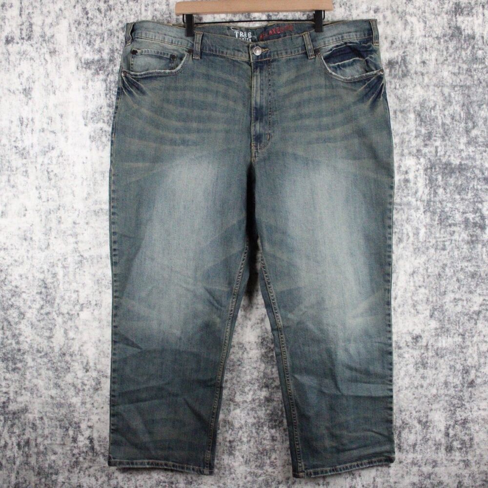 NEW True Nation Mens Size 46 x 28 Relaxed Fit Stretch Straight Denim Jeans